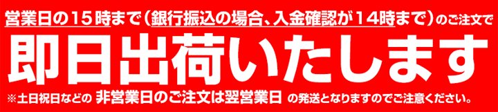 即納品の出荷の案内(公式サイトより)