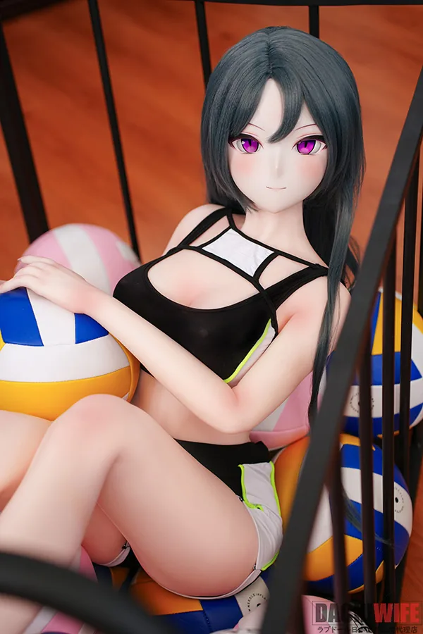 MOZU DOLL 神崎桜花 150cm Cカップ ギャラリー画像 5:ビニール製ヘッドのクローズアップです。MOZU DOLL の特徴的なソフトビニール造形と、漫画家コラボの精細メイクが近距離で確認できます。
