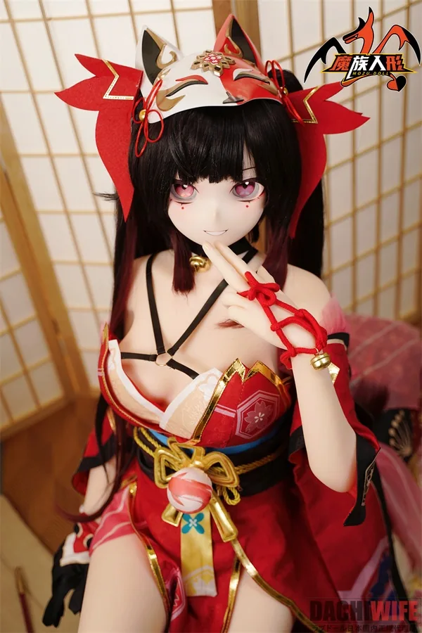 MOZU DOLL 星火 148cm Cカップ ギャラリー画像 5:ビニール製ヘッドのクローズアップです。MOZU DOLL の特徴的なソフトビニール造形と、崩壊スターレイル IPの精細メイクが近距離で確認できます。
